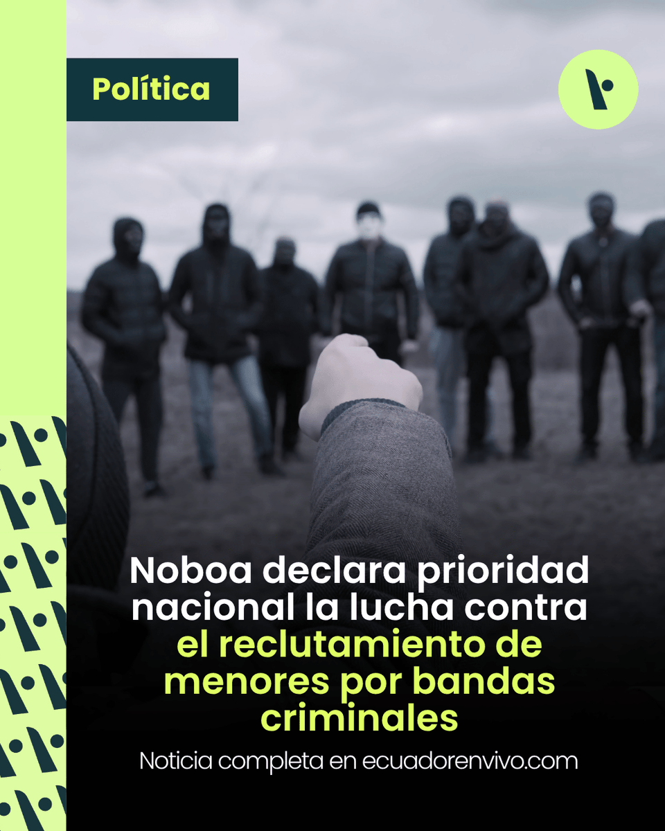 ecuadorenvivo's tweet photo. 🇪🇨👦🏼👧🏽 Ecuador declara prioridad nacional frenar el reclutamiento de niños por bandas criminales. Se conformará un comité interinstitucional para proteger a menores del crimen organizado.
👉 Conoce los detalles aquí:
https://t.co/kdZMHEXYmt
#NiñezSeguraEC #Decreto21 #Ecuadorenvivo