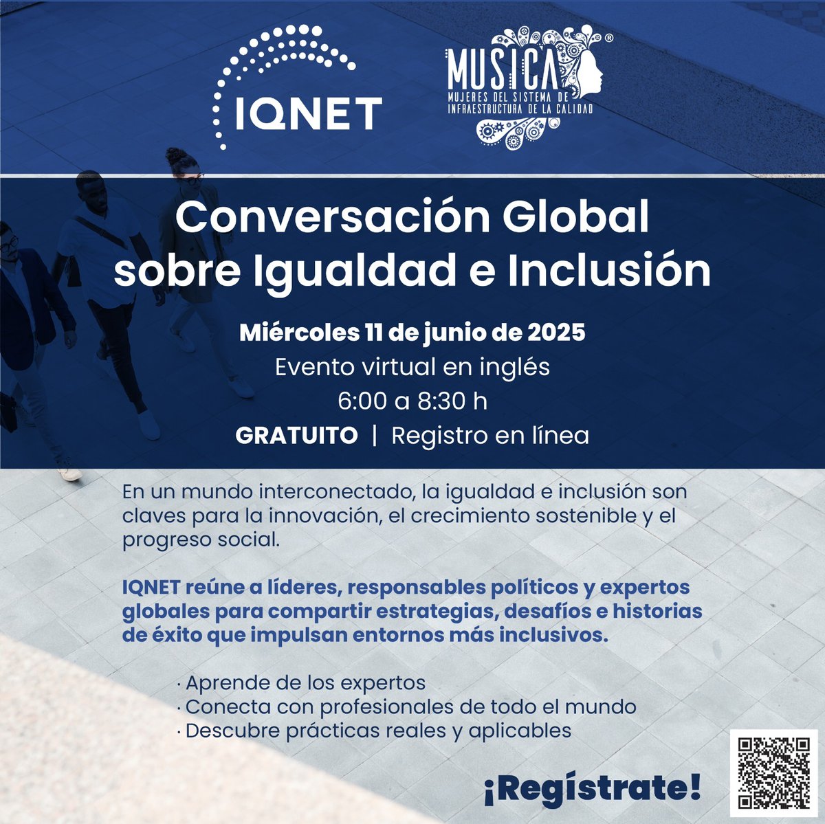 mujeres_snic's tweet image. Únete a la Conversación Global sobre Igualdad e Inclusión de IQNET, con expertos internacionales como Maribel López, presidenta de MUSICA. 🗣 Webinar en inglés con traducción al español.
📅 Regístrate:eu01web.zoom.us/webinar/regist…
#IQNET #MUSICAAC #Igualdad #Inclusión #WebinarGlobal