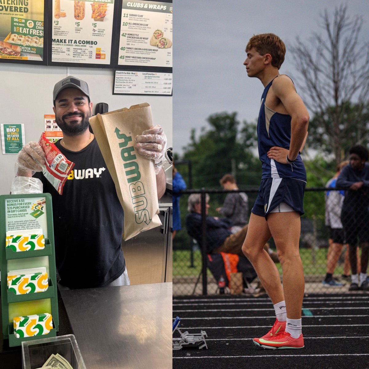 Before every track meet for the past six years, I have gotten <a href="/BrockDeBello/">Brock DeBello</a> the same <a href="/SUBWAY/">Subway®</a> sandwich . Today is the last time. Good luck at State B.  We are so proud of your work ethic.  💪