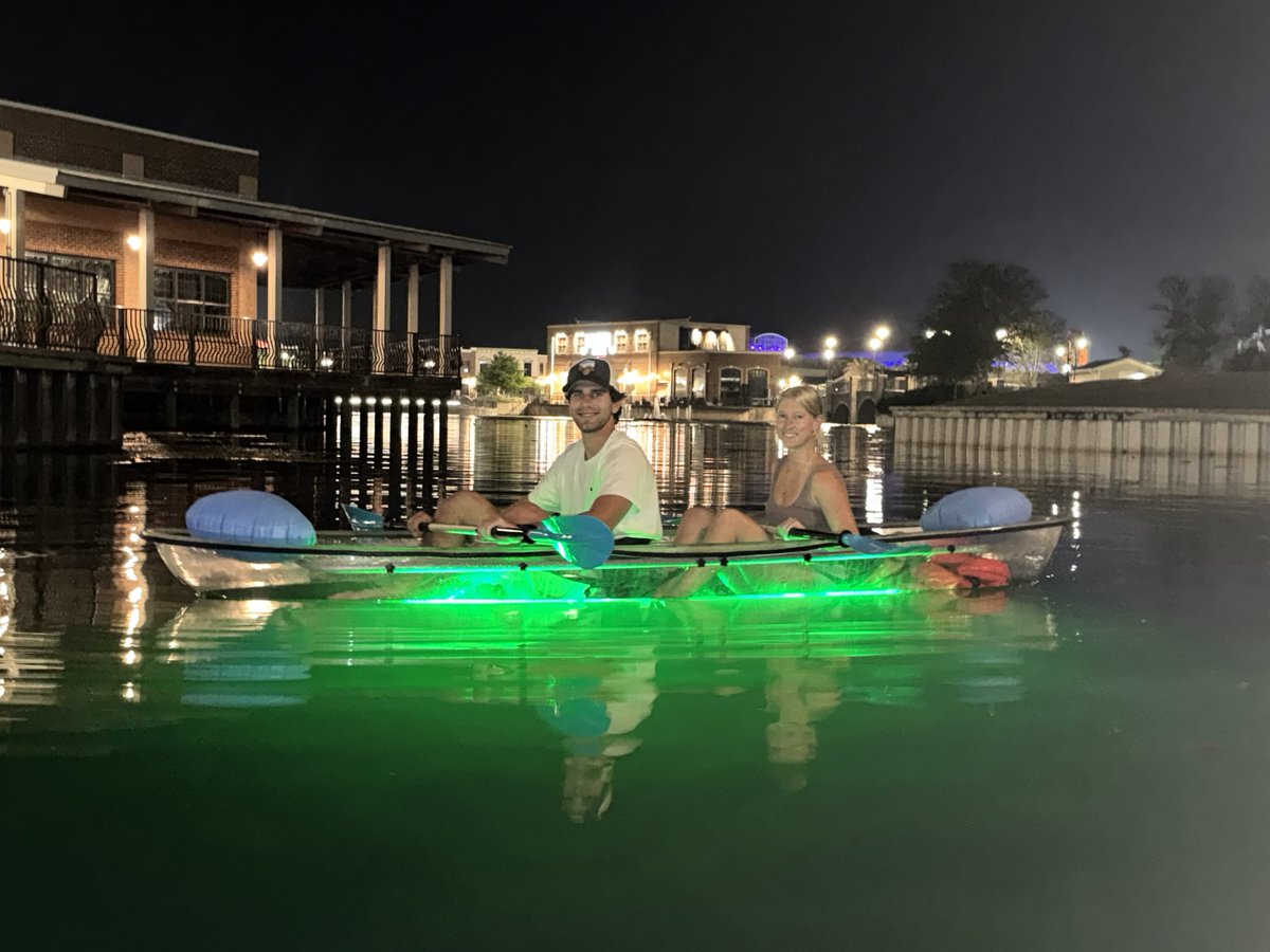 Light up your nights all summer long! ✨ Aura Adventures is glowing now in #DowntownOWA with clear kayak adventures that shine after dark.  Perfect for families, couples, and friend groups — book your adventure today: visitowa.com/entertainment/….