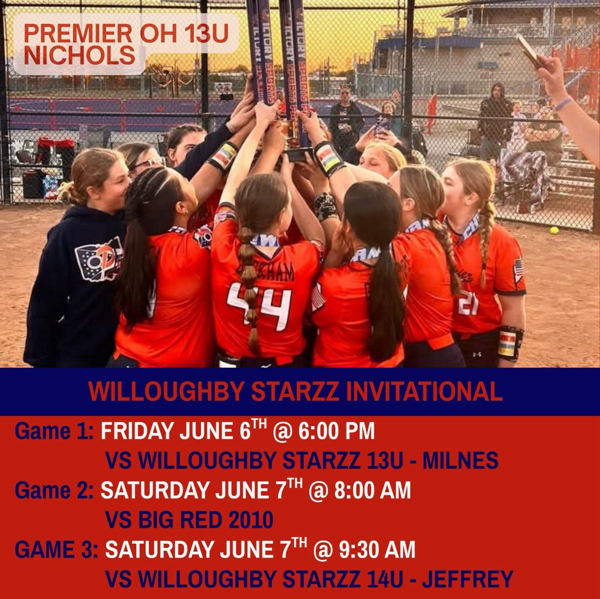 Mark13to's tweet image. Going for 3 in a row this weekend! 🥎💙🧡 #WilloughbyStarzzInvitational #PremierSoftball #TravelBall