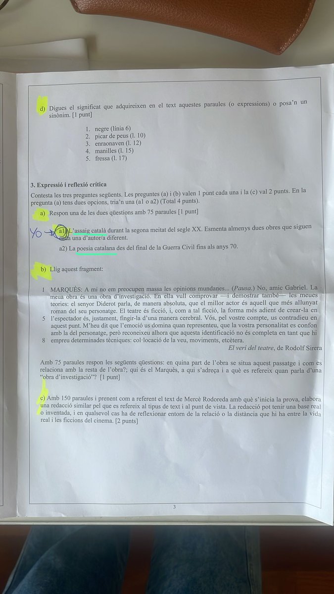 Els valencians hem votat #síalvalencià per a que, superats 3 cursos d’infantil, 6 de primària, 4 d’ESO i 2 de bachillerat el remat final a l’immersió en valencià siga este examen de PAU a on la varietat valenciana està absent i la protagonista és la varietat catalana. Despertem!