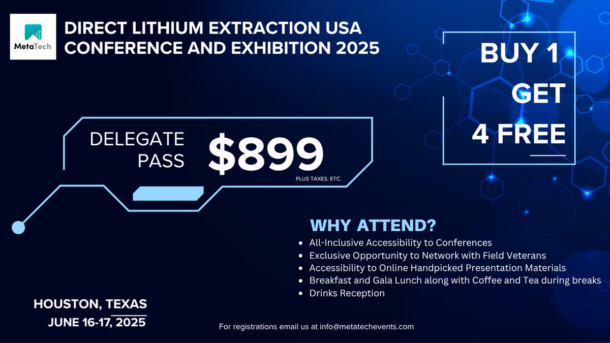 Celebrating 3 years of Meta-Tech Events! Buy 1 Delegate Pass, Get 4 FREE! Join us at #DLEUSA2025. $899 + taxes. Limited time offer!  To register email us at info@metatechevents.com⏳ #3YearAnniversary #CleanTech #Networking