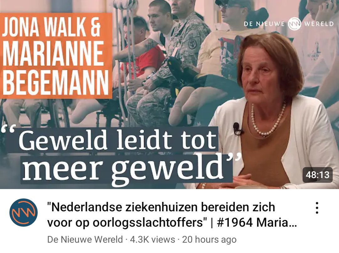 JonaWalk's tweet image. Zelfs Nederlandse ziekenhuizen bereiden zich voor op oorlogsslachtoffers, maar wie zet zich nog in voor vrede? Mijn gesprek met Marianne Begemann van Artsen voor Vrede bij @De_NieuweWereld:
youtu.be/XV_Z4yvAQ_E?fe…