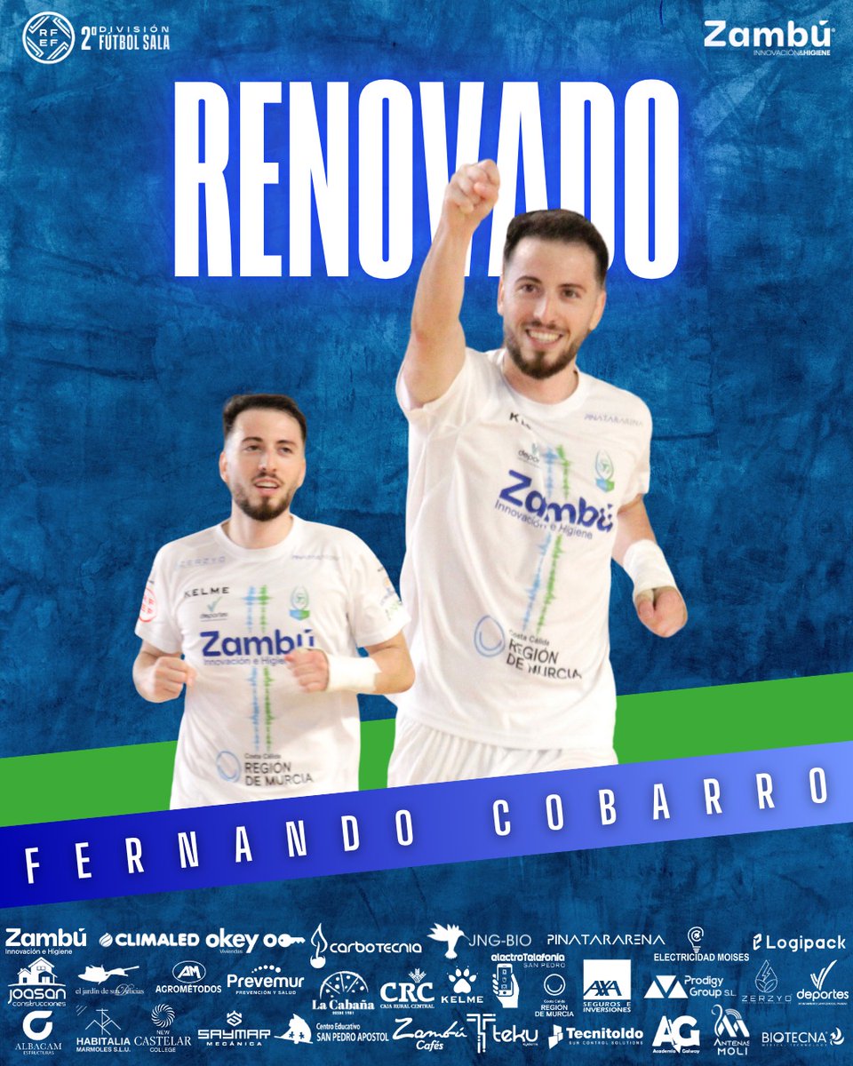 🆕OFICIAL | El oficio, la determinación y los goles de <a href="/FCobarro/">Fernando</a> seguirán una temporada más en Zambú CFS Pinatar 

🔗cfspinatar.com/el-oficio-la-d…

#CobarroRenovado