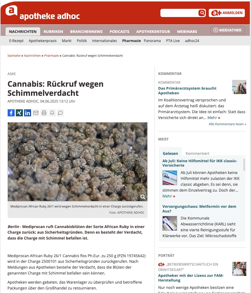 multitalentfrey's tweet photo. Rückruf einer Charge von #Cannabis-Blüten. Hat man das schonmal auf dem #Schwarzmarkt erlebt?  

Zeigt: Die #Teillegalisierung bringt auch ein Plus an Verbraucherschutz.
🥦 https://t.co/lS1sXbSWY2