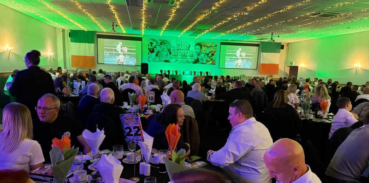 A fabulous evening last night with <a href="/ClonesCyclone/">Barry McGuigan</a> celebrating the 40th anniversary of his epic world title win against the late great Eusebio Pedroza, interviewed by the ever eloquent <a href="/richiewoodhall/">Richie Woodhall</a> at a packed <a href="/ThePremierSuite/">The Premier Suite</a>

A pleasure to see Barry’s former opponent for the