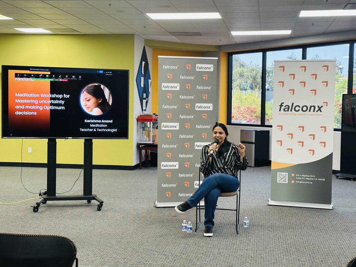 FalconXGateway's tweet image. Thank you to Karishma Anand for an incredible session at FalconX!
From grounding breathwork to decision-making frameworks, your workshop gave founders & investors tools to stay calm, focused, and clear — even in high-stress situations.