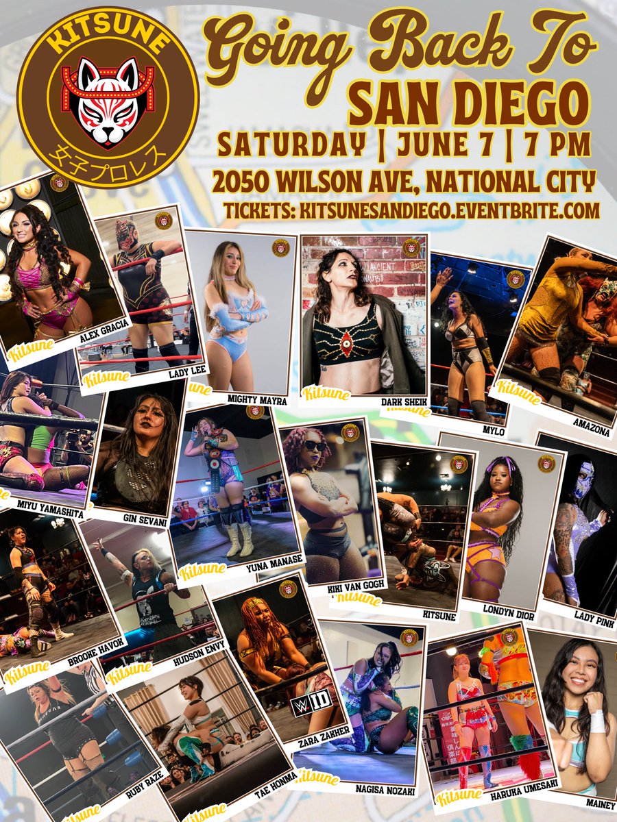 Online ticket sales for ‘Going Back to San Diego’ ends at 7pm tonight.
Only 12 tickets left. 
🎟️: kitsunesandiego.eventbrite.com