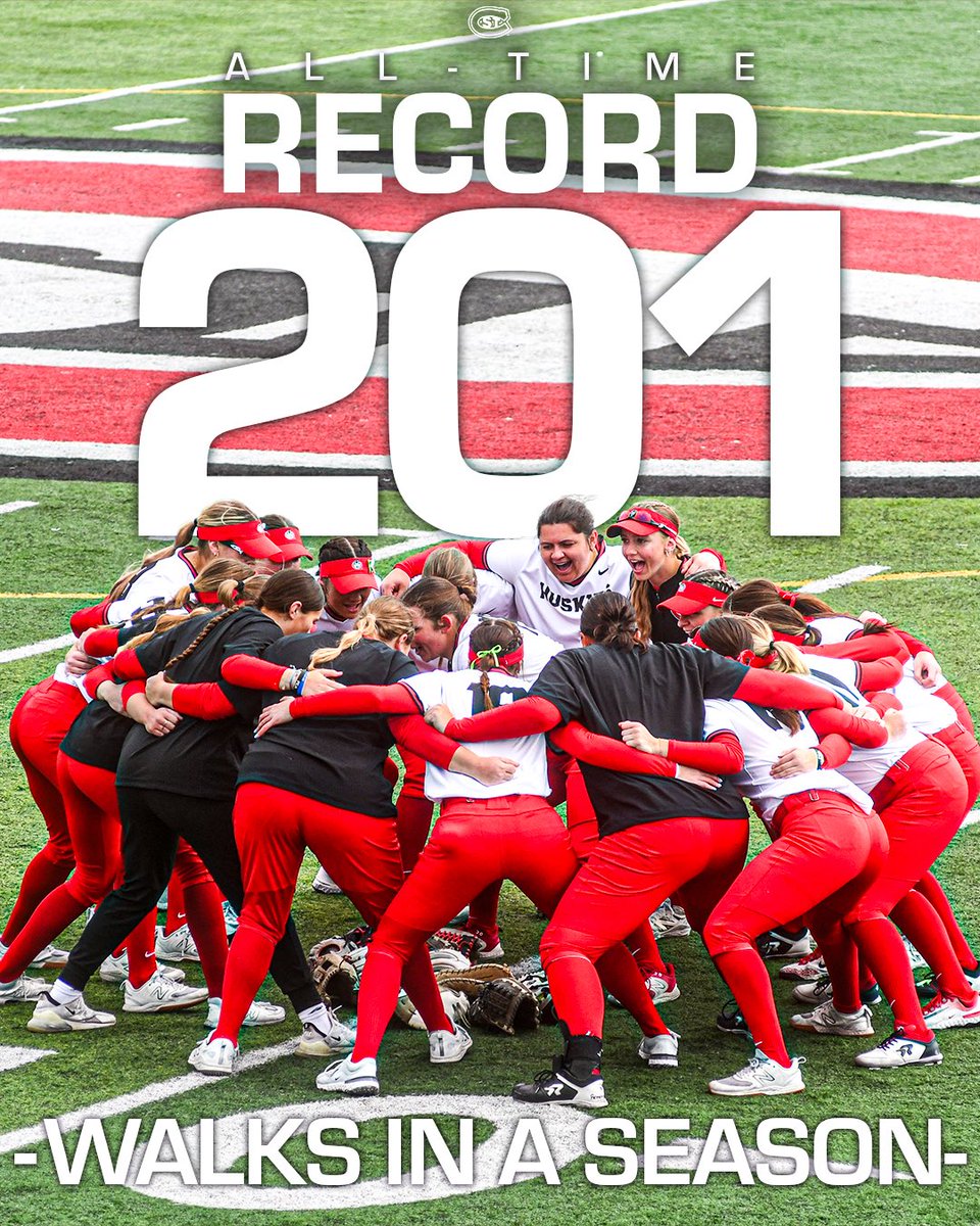 St. Cloud State Softball (@scsuhuskies_sb) on Twitter photo ๐๐๐-๐๐๐๐ ๐๐๐๐๐ ๐๐ ๐ ๐๐๐๐๐๐ ๐๐๐๐๐๐
This year we drew 2๏ธโฃ0๏ธโฃ1๏ธโฃ walks as a team, crushing the previous program record of 176 set by the 2019 team ๐
In total, we had 4๏ธโฃ players earn 2๏ธโฃ1๏ธโฃ+ base on balls ๐
#PackMentality ๐พ | #HuskiesSoftball ๐ฅ ๐๐๐-๐๐๐๐ ๐๐๐๐๐ ๐๐ ๐ ๐๐๐๐๐๐ ๐๐๐๐๐๐
This year we drew 2๏ธโฃ0๏ธโฃ1๏ธโฃ walks as a team, crushing the previous program record of 176 set by the 2019 team ๐
In total, we had 4๏ธโฃ players earn 2๏ธโฃ1๏ธโฃ+ base on balls ๐
#PackMentality ๐พ | #HuskiesSoftball ๐ฅ