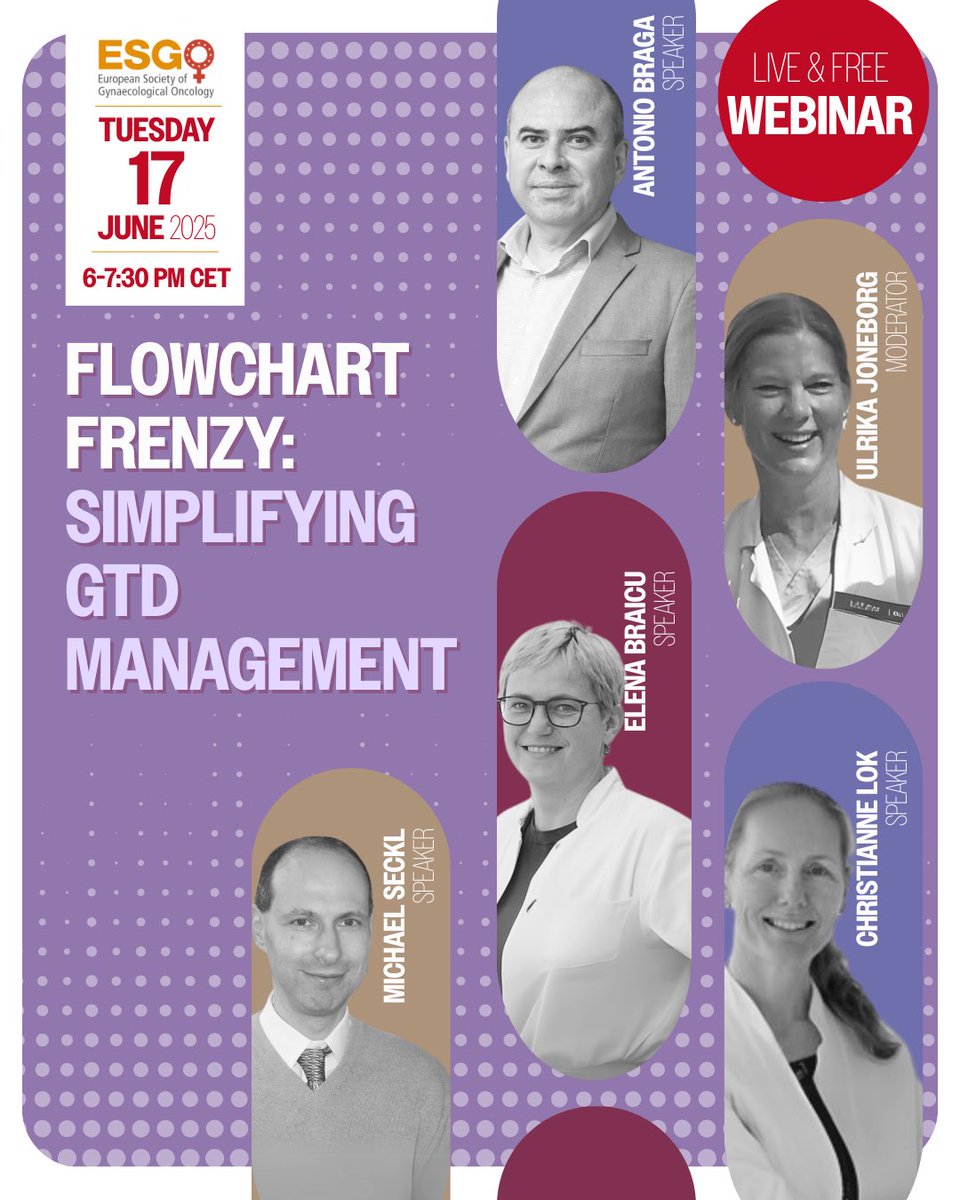 Explore the newly published EOTTD-ESGO-ISSTD-GCIG Gestational Trophoblastic Disease guidelines at our webinar June 17 🙌 Sign up via the ESGO eAcademy! 🤓

Global leaders in trophoblastic disease care will guide you through the most clinically relevant updates and how to