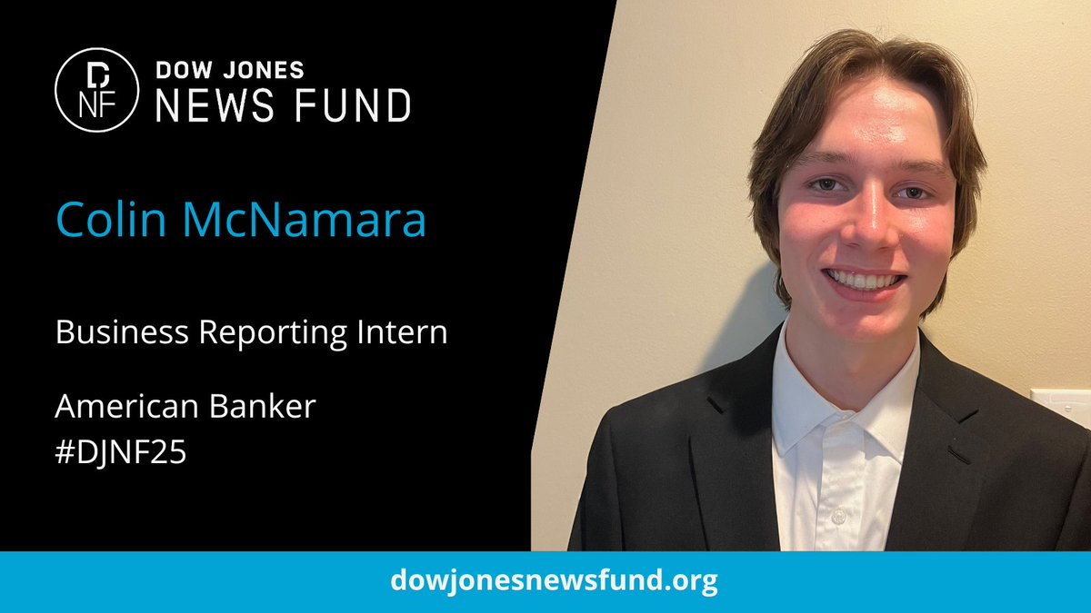 DJNF's tweet image. We are pleased to welcome @Colinmcnamara05 from @merrillcollege to the @DJNF Class of 2025!
Learn more about this year's interns here:
dowjonesnewsfund.org/news/djnf-anno…