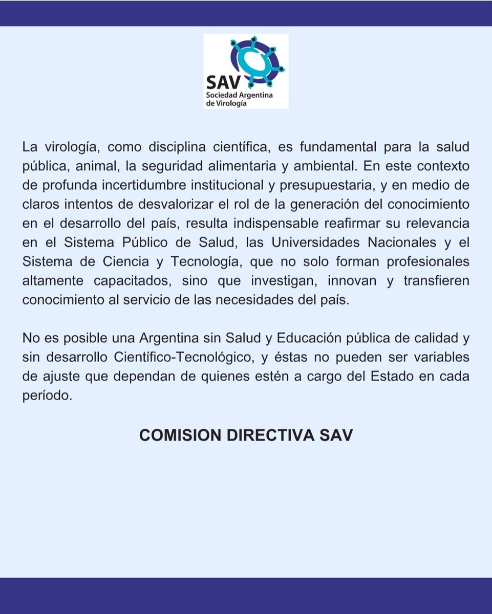 Sociedad Argentina de Virología tweet media