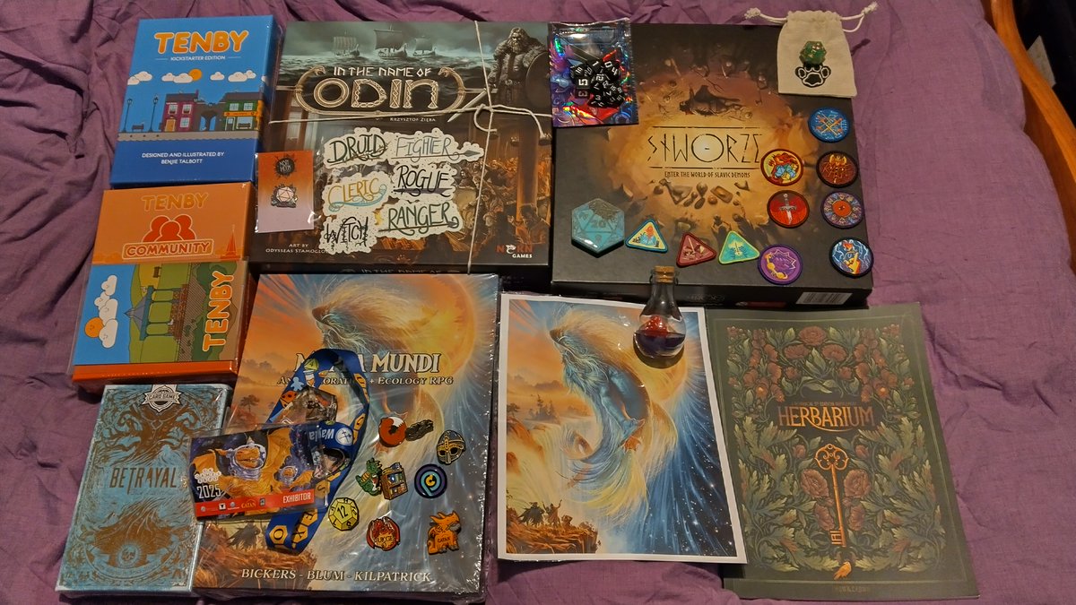 NimuehNeith's tweet photo. My UKGX haul! Didn't get all the games I was looking for, but picked up others that I wasn't. Was super fun to be there again next year, and already looking forward to next year! https://t.co/kMmHCEu2cv