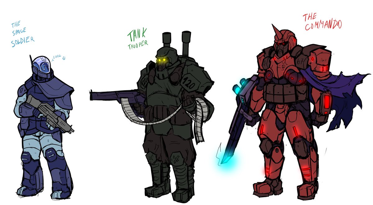 devilishpear's tweet image. Marine and super soldiers