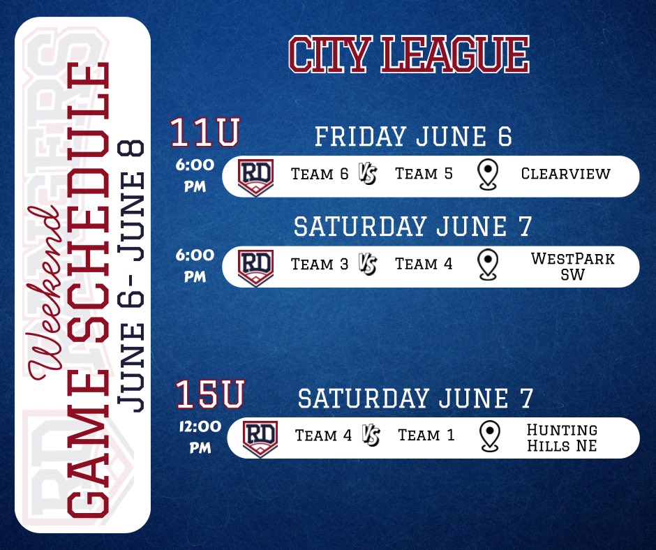 🎉 Weekend Game Update | June 6–8
Come out and cheer on our Rangers this weekend!