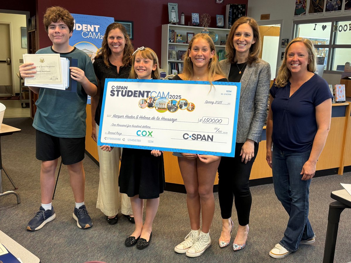 C-SPAN Classroom (@cspanclassroom) on Twitter photo Thank you to <a href="/sdschools/">San Diego Unified</a>, <a href="/CoxCalifornia/">Cox California</a>, <a href="/CityofSanDiego/">City of San Diego</a>, @CM_JenCampbell, <a href="/RepScottPeters/">Rep. Scott Peters</a>, <a href="/SenAlexPadilla/">Senator Alex Padilla</a>, <a href="/SenAdamSchiff/">Adam Schiff</a> and @CAGovernor for helping us to recognize Correia Middle School winners Harper Haden, Helena de la Houssaye, and Daniel Steinhauer, as well as their Thank you to <a href="/sdschools/">San Diego Unified</a>, <a href="/CoxCalifornia/">Cox California</a>, <a href="/CityofSanDiego/">City of San Diego</a>, @CM_JenCampbell, <a href="/RepScottPeters/">Rep. Scott Peters</a>, <a href="/SenAlexPadilla/">Senator Alex Padilla</a>, <a href="/SenAdamSchiff/">Adam Schiff</a> and @CAGovernor for helping us to recognize Correia Middle School winners Harper Haden, Helena de la Houssaye, and Daniel Steinhauer, as well as their