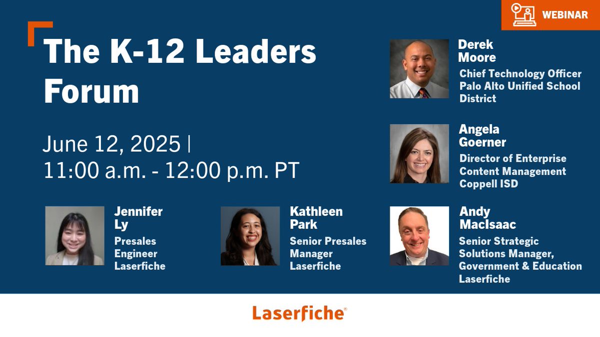 Coppell ISD and <a href="/PaloAltoUnified/">PAUSD</a> are saving time, ensuring compliance, and driving operational excellence by leveraging Laserfiche! 💪  lsrfch.co/4mAHY69

Join our upcoming interactive forum to learn how K-12 districts can:

✏️ Streamline records management
✏️ Automate core