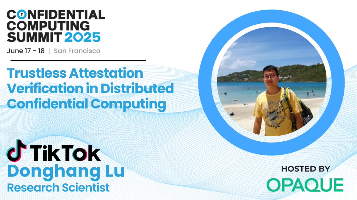 confcompsummit's tweet image. ZKPs + central verification = simplified trust for microservices. Learn how to streamline attestation across cloud workloads—without exposing source code 🔐 at #CCSummit #ConfidentialComputing #ZeroKnowledge #Security @opaquesys @tiktok_us  hubs.la/Q03lpVzG0