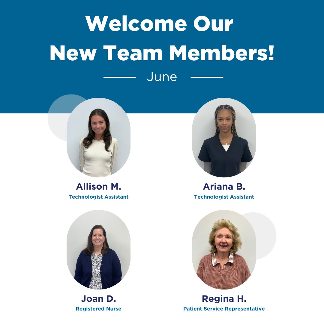 Great care starts with great people.

We're proud to welcome some new members to the team at South Jersey Radiology and are excited for all the great things ahead for each of you!