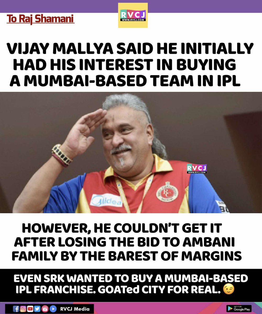 RVCJ_FB's tweet photo. Vijay Mallya On Buying IPL Team https://t.co/EMqvM7amHW