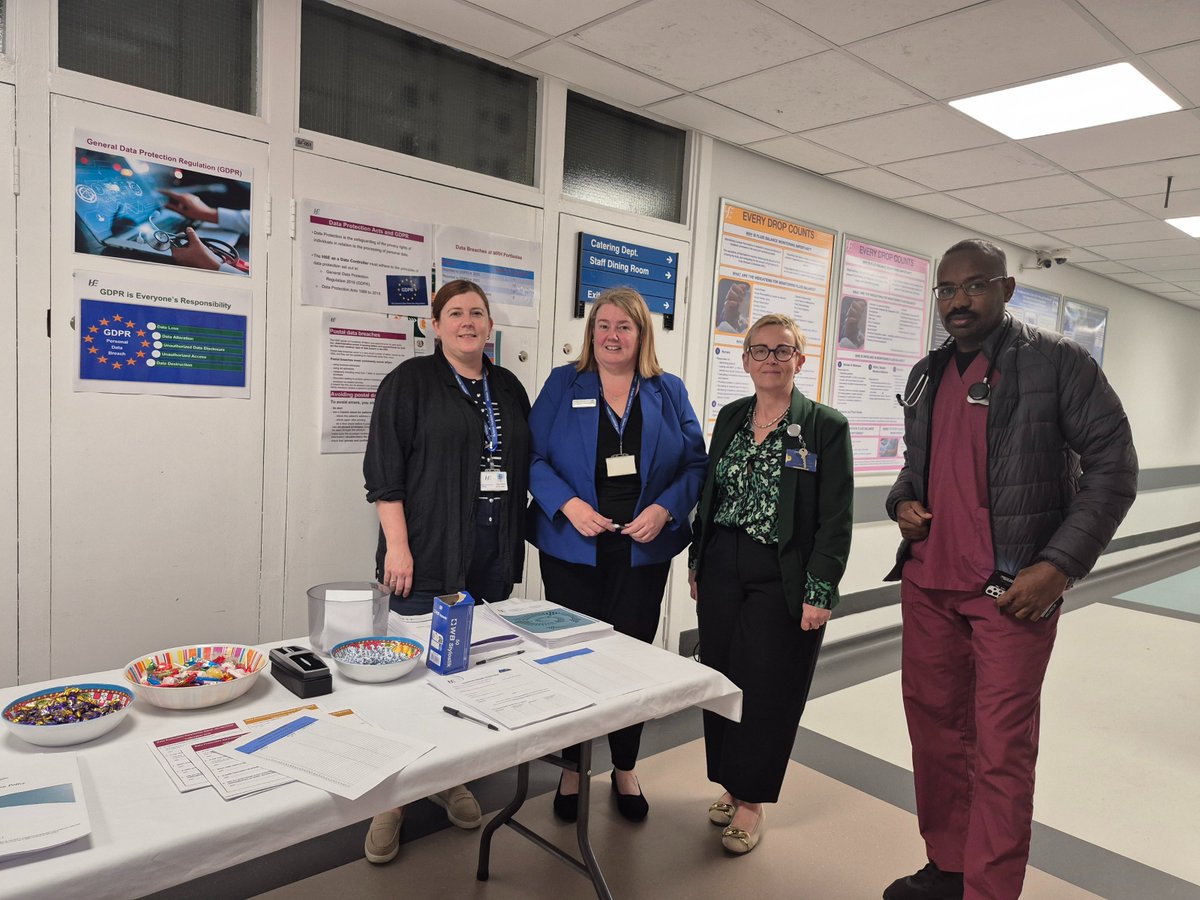 #MRHPortlaoise QPS team are marking “Clinical Audit Awareness Week” this week.  On Thursday, the team held a Data Protection &amp; GDPR Awareness stand. Raising awareness of HSE GDPR Guidelines and NOCA Clinical Audit GDPR Guidelines.