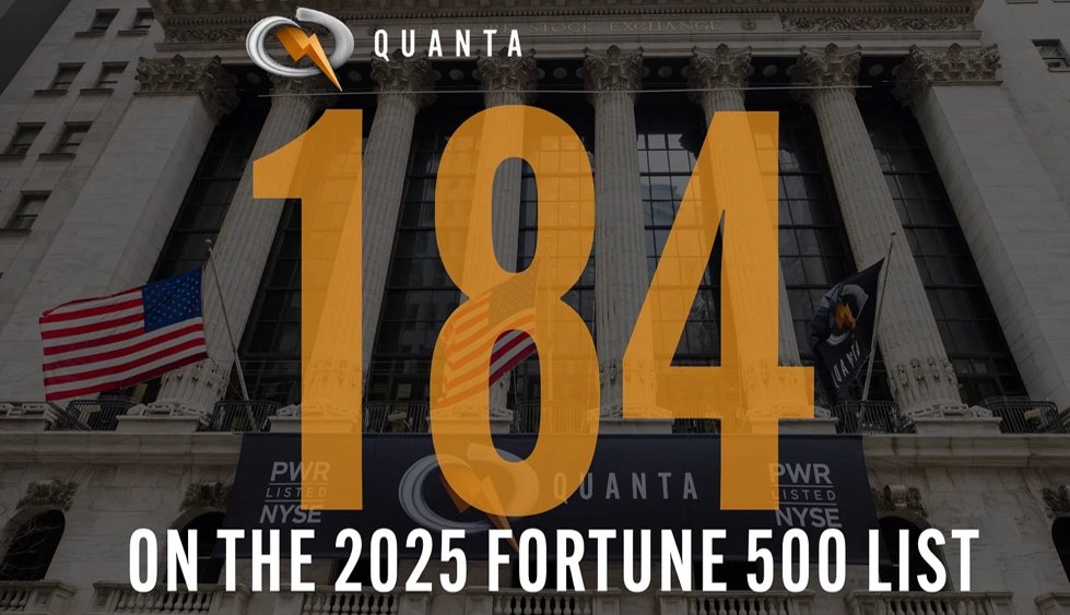 Cupertino Electric (@cupertinoelec) on Twitter photo 🎉 Big congratulations to <a href="/Quanta_Services/">Quanta Services</a> for ranking #184 on the 2025 Fortune 500 list!
We’re proud to be part of the Quanta family and work alongside a company shaping the future of infrastructure.
#Fortune500 #QuantaProud #CupertinoElectric #PoweringProgress 🎉 Big congratulations to <a href="/Quanta_Services/">Quanta Services</a> for ranking #184 on the 2025 Fortune 500 list!
We’re proud to be part of the Quanta family and work alongside a company shaping the future of infrastructure.
#Fortune500 #QuantaProud #CupertinoElectric #PoweringProgress