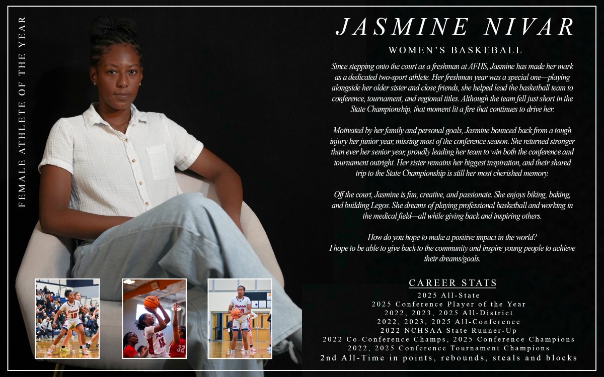 Jasmine Nivar 🏀 - Female Athlete of the Year