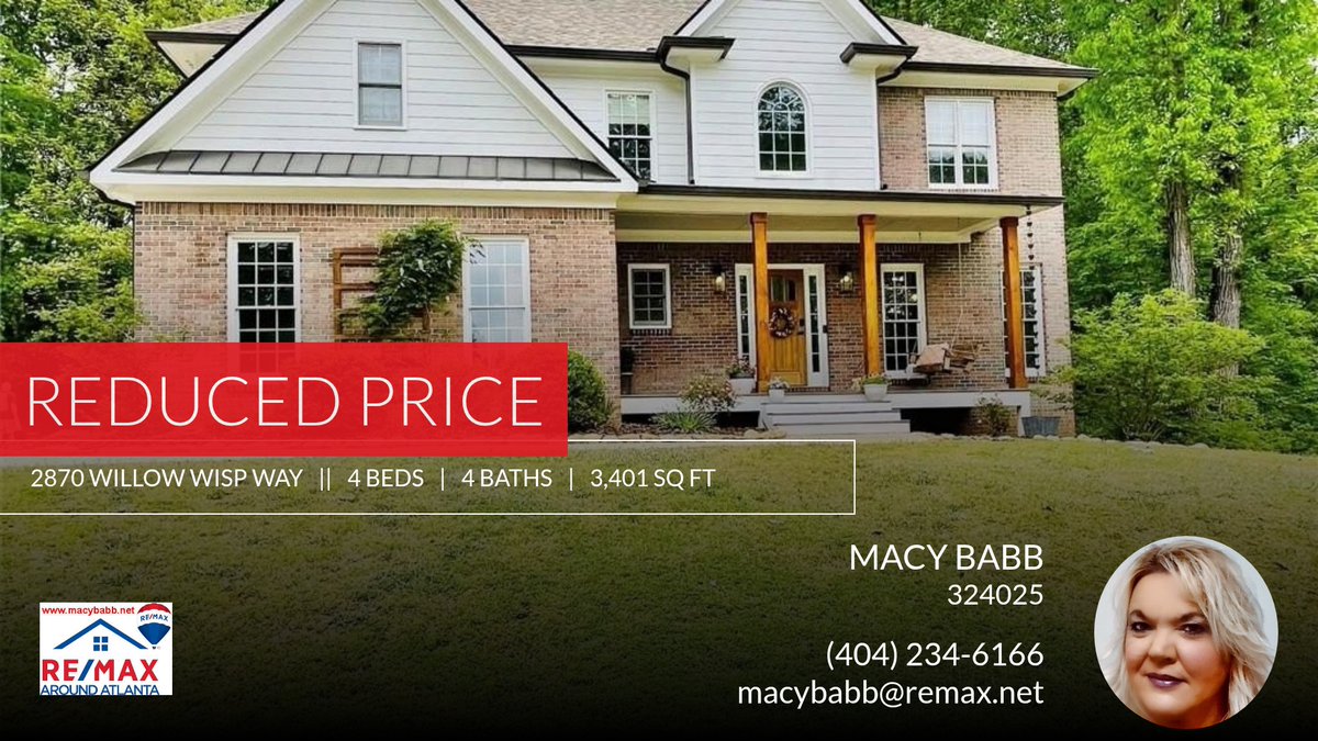 MacyBabb's tweet photo. 📍 Reduced Price 📍 This recently reduced home at 2870 Willow Wisp Way in Cumming won't last long, so, don't wait to set up a showing! Reach out here or at (404) 234-6166 for more information!

Macy Babb
Re/Max Around Atlan... https://t.co/CaQFtITskH https://t.co/NQPuqo0z6F
