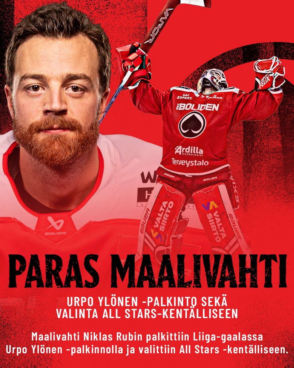 👑

Kuninkaan tällä erää viimeinen kruunu Ässissä. Upeat kolme kautta täällä huipentuivat palkintopöydän putsaukseen Liiga-gaalassa.

#Ässät #Liiga