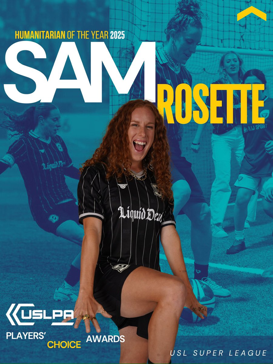Making an impact on AND off the field! 👏

Sam Rosette is your Players’ Choice Humanitarian of the Year in USL Super League!