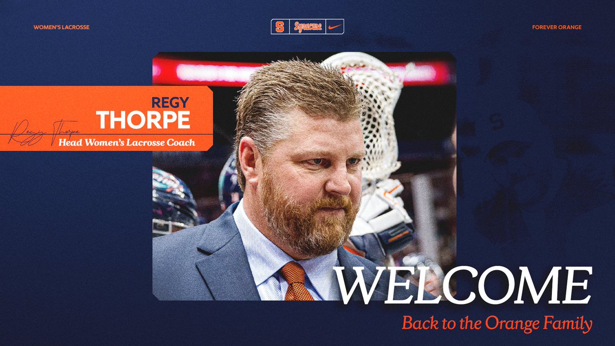 Syracuse Women's Lacrosse (@cusewlax) on Twitter photo πππππππ π»πππ π
πππ¦ πβππππ!
<a href="/RegyThorpe/">Regy Thorpe</a> has been named the fourth head coach in program history.
Details: bit.ly/3SHuffY πππππππ π»πππ π
πππ¦ πβππππ!
<a href="/RegyThorpe/">Regy Thorpe</a> has been named the fourth head coach in program history.
Details: bit.ly/3SHuffY