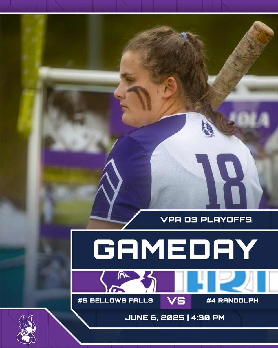 🥎 PLAYOFF GAMEDAY – QUARTERFINALS

#5 Bellows Falls hits the road to take on #4 Randolph in a Division III quarterfinal showdown!

🕟 First pitch: 4:30 PM
📍 Randolph Union High School
🌧️ Praying the rain holds off — it’s go time, Terriers!

Let’s get it, BF. 

#BleedPurple