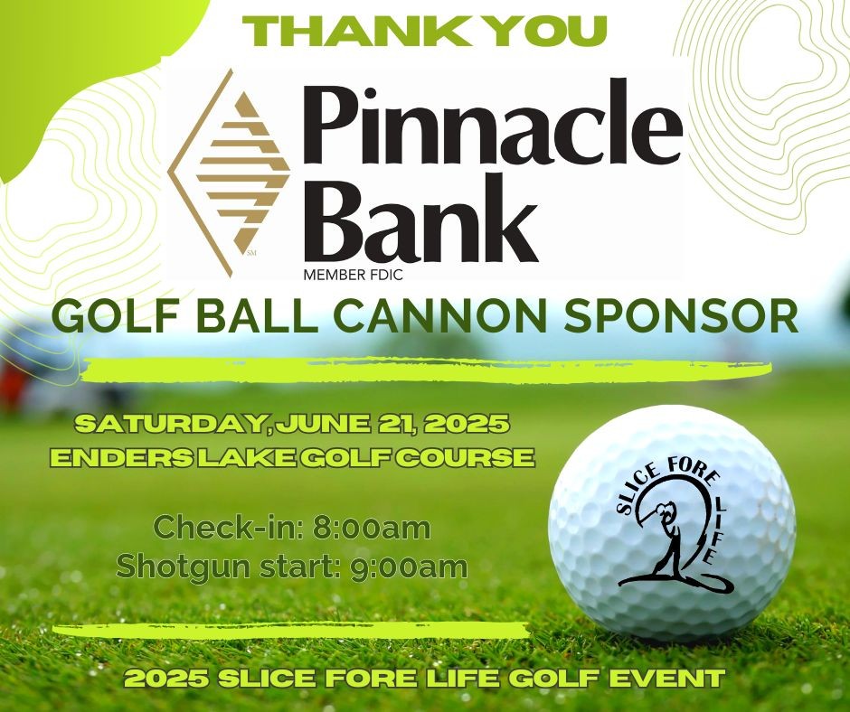 CCH_Foundation's tweet photo. Thank you to Pinnacle Bank for becoming the “Golf Ball Cannon Sponsor” of the 2025 Slice FORE Life Golf Event! Your generous support is instrumental in making this event possible.
Sponsorship and golfer registration are still open—visit the event website: https://t.co/czxLg4Pmnq https://t.co/menD2EfCZA