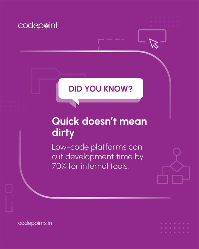 Codepoint_Sfw's tweet image. Quick doesn’t mean dirty.
With low-code platforms, development becomes faster without compromising structure or scalability.
At #CODEPOINT Softwares, we enable teams to build powerful, maintainable internal tools—rapidly and reliably—while keeping tech debt in check.