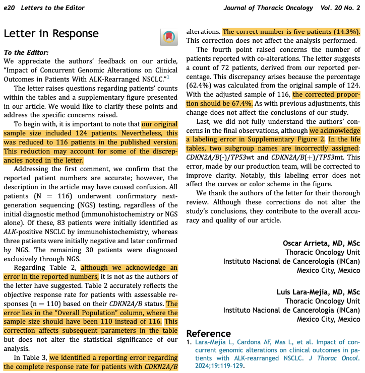 duenas_gon28's tweet photo. Concurrent Genomic Alterations on Clinical Outcomes in Patients With Alk-rearranged NSCLC https://t.co/BLio9GNonx https://t.co/rooRm2lpWx