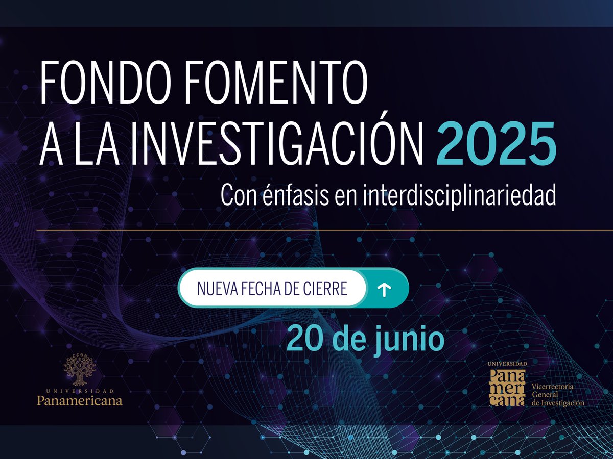 ¡Tienes más tiempo para participar!
Ampliamos la fecha límite para entregar proyectos al Fondo Fomento a la Investigación 2025.

📅 Nueva fecha: 20 de junio de 2025 Queremos que tu propuesta tenga el mayor impacto posible.