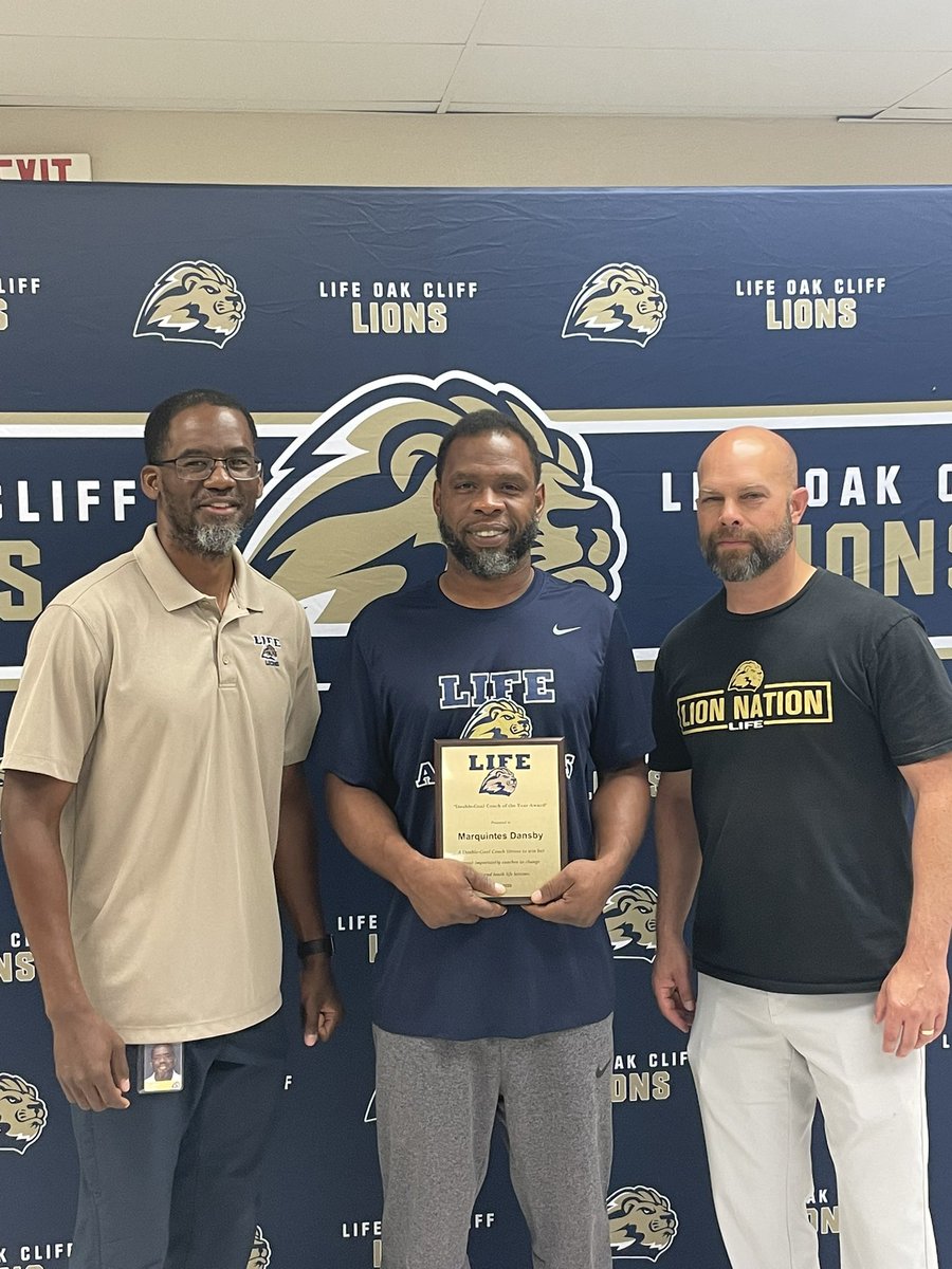 B P (@_phillipsb) on Twitter photo Life School Oak Cliff high school DOUBLE GOAL coach of the year goes to Marquintes Dansby. He coaches football and basketball and track. Double goal coach winners not only focus on winning on the field/court, but also focuses on winning in LIFE. <a href="/lifeschools/">Life School™</a> <a href="/SLThrush/">Scott Thrush</a> Life School Oak Cliff high school DOUBLE GOAL coach of the year goes to Marquintes Dansby. He coaches football and basketball and track. Double goal coach winners not only focus on winning on the field/court, but also focuses on winning in LIFE. <a href="/lifeschools/">Life School™</a> <a href="/SLThrush/">Scott Thrush</a>