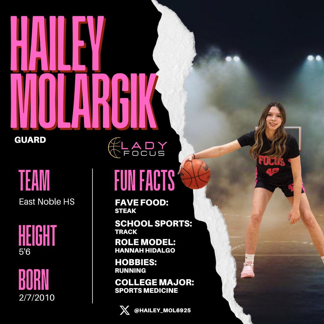 Lady Focus Premier_2028 (@lady_focus_2028) on Twitter photo You’ll want to follow <a href="/hailey_mol6925/">Hailey Molargik</a> 💪 She’s got goals and works hard for them!
<a href="/Team_FocusBB/">Team Focus Basketball</a> You’ll want to follow <a href="/hailey_mol6925/">Hailey Molargik</a> 💪 She’s got goals and works hard for them!
<a href="/Team_FocusBB/">Team Focus Basketball</a>