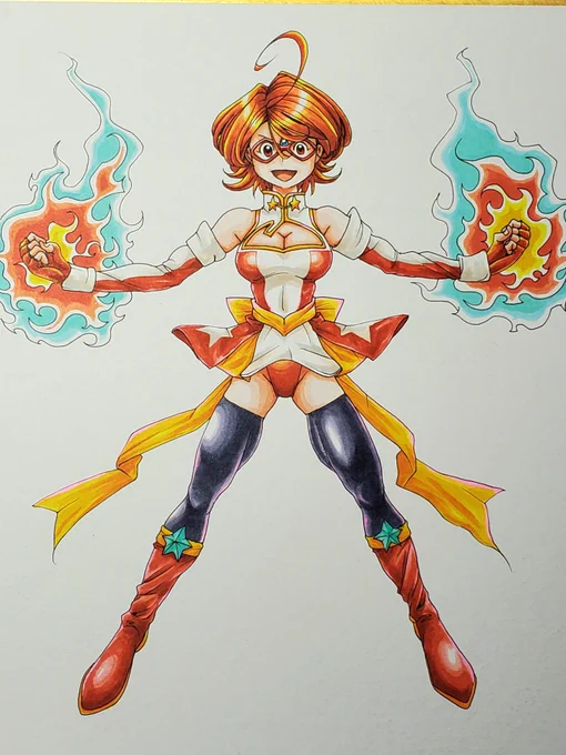 仮面コメット二枚目完成 大色紙はここでひと休み 漫画も描かないとφ(..) #仮面アメリカ #KamenAmerica #ジャパコミ #JapanComic