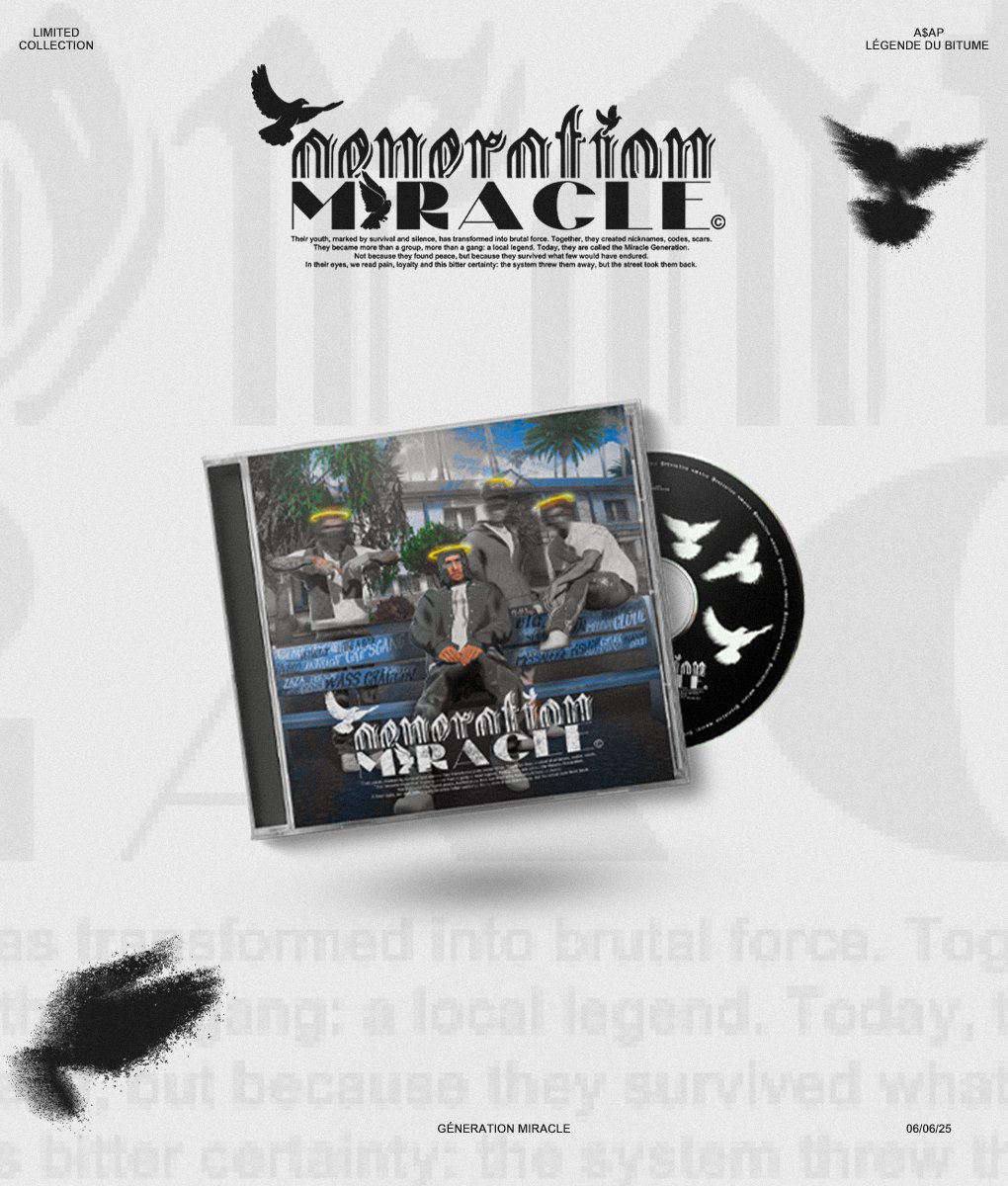 blazxleretour's tweet photo. MON ALBUM "GÉNÉRATION MIRACLE" EST DÉSORMAIS DISPONIBLE SUR TOUTES LES PLATEFORMES ✅

https://t.co/3coOQiYB3g

Streamez ça l'équipe, ça a été bcp de travail, j'espère qu'il vous plaira

Vous pouvez également commander votre version CD avec un TSHIRT sur 
https://t.co/mArThhwdYn 🕊️