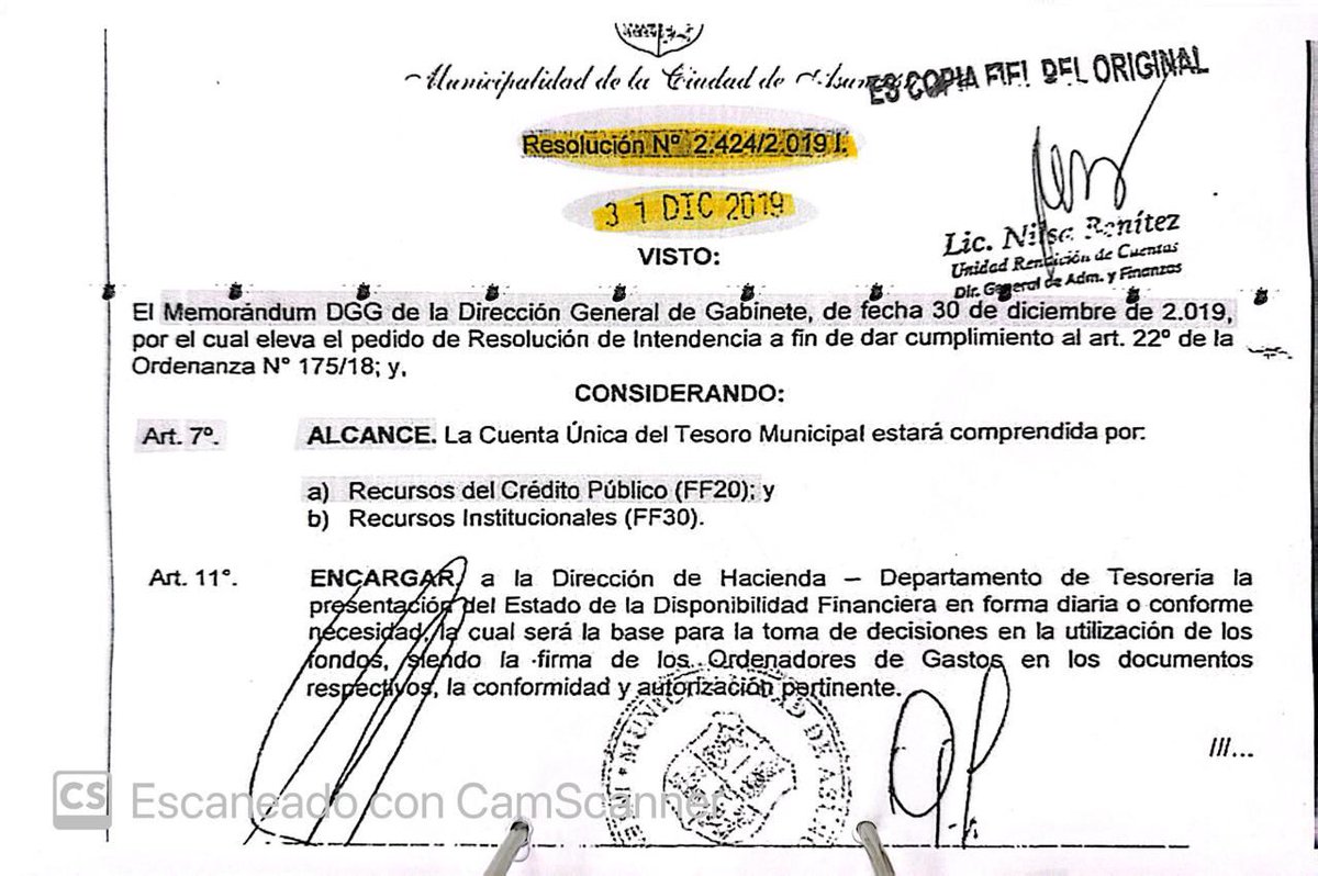 🧵 Gravísimo: Nenecho Rodríguez presentó una resolución supuestamente firmada en 2019 para justificar el uso de 500.000 millones de guaraníes que eran para obras y cuyo destino se desconoce hasta hoy.