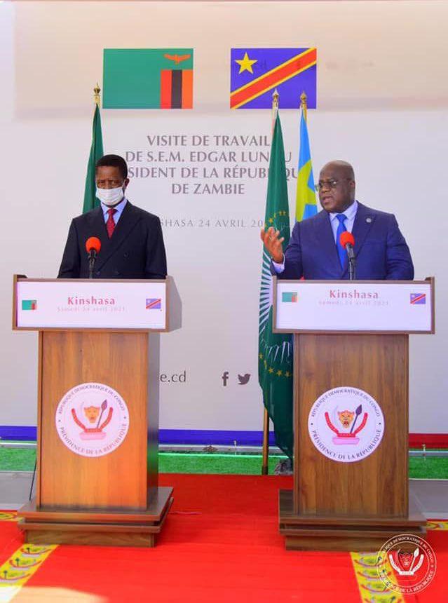 #RDC: Le Président de la République démocratique du Congo Félix Tshisekedi a présenté  vendredi ses condoléances à son homologue zambien et au peuple de ce pays frère à la suite du décès jeudi en Afrique du Sud, de l’ancien président Edgar Lungu, selon sa porte-parole Tina