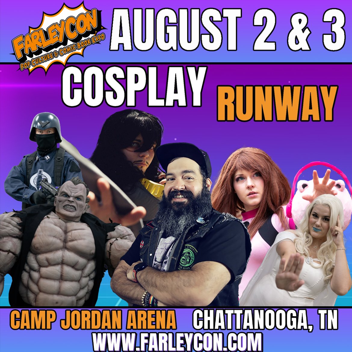 Lights, camera, cosplay! The FarleyCon Cosplay Runway is your moment to shine — and it’s hosted by the one and only Cubster!
Tickets for FarleyCon are on sale now — don’t miss your chance to be part of the magic!

#FarleyCon #CosplayRunway  #PopCultureExpo #GIJoe