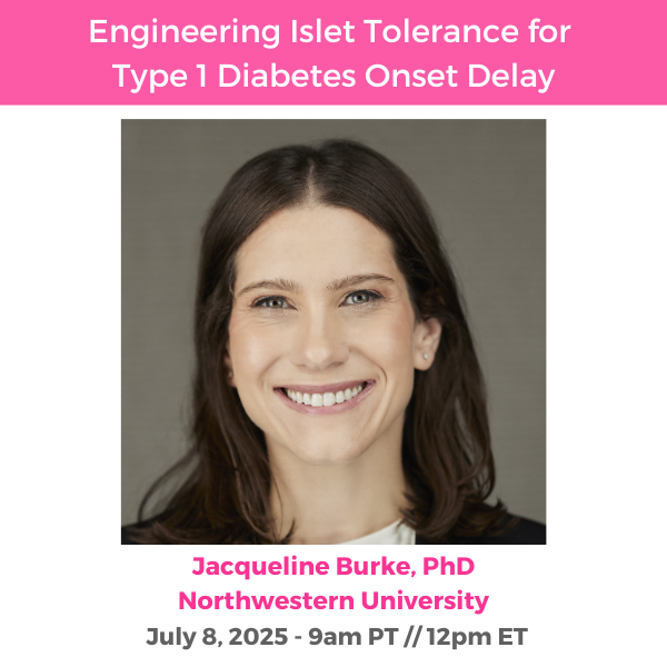 thesugarscience's tweet image. 🧬 the(sugar)science Th1nk Tank presents:
Engineering Islet Tolerance to Delay T1D Onset
with Jacqueline Burke, PhD (Northwestern)
📅 July 8 | 9AM PT
🔗us02web.zoom.us/meeting/regist…
#T1D #IsletTolerance #Immunoengineering #TheSugarScience #Th1nkT1D