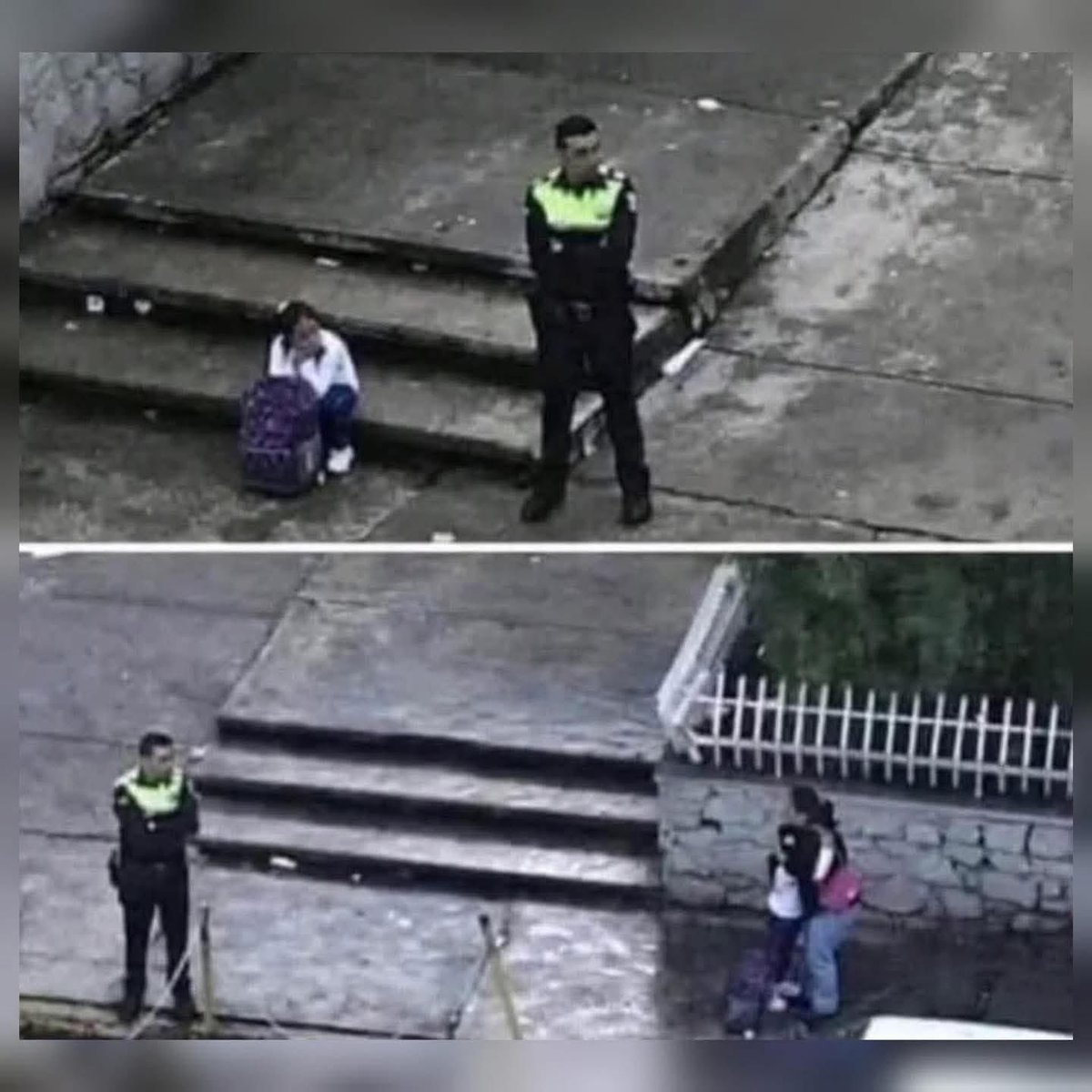 Bir polis memuru okul çoktan kapanmış olduğu için ailesi gelene kadar küçük bir kızın yanında kalarak onu korudu.
Uzun süre onunla birlikte kaldı ve güvende olduğundan emin oldu. Bu davranış topluma gerçek bir örnek 

 #KurbanBayramı #PoliseSeyyanenZam 
Akın Gürlek Özgür Özel