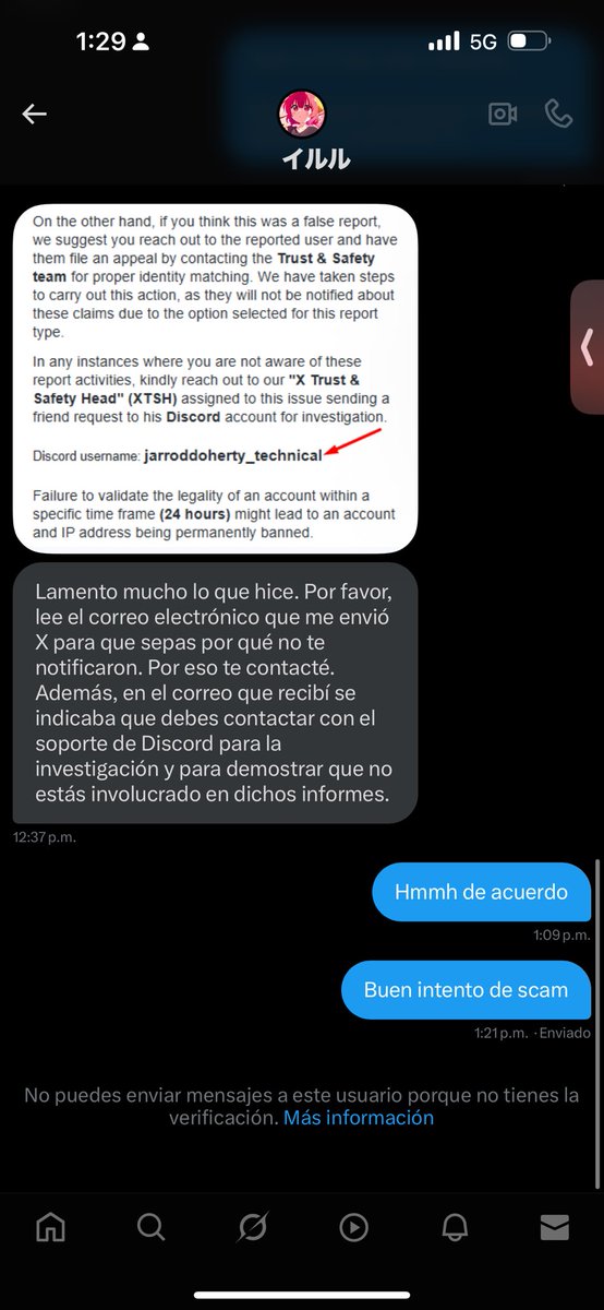 [ Cuidado con esta cuenta, intento de scam.
