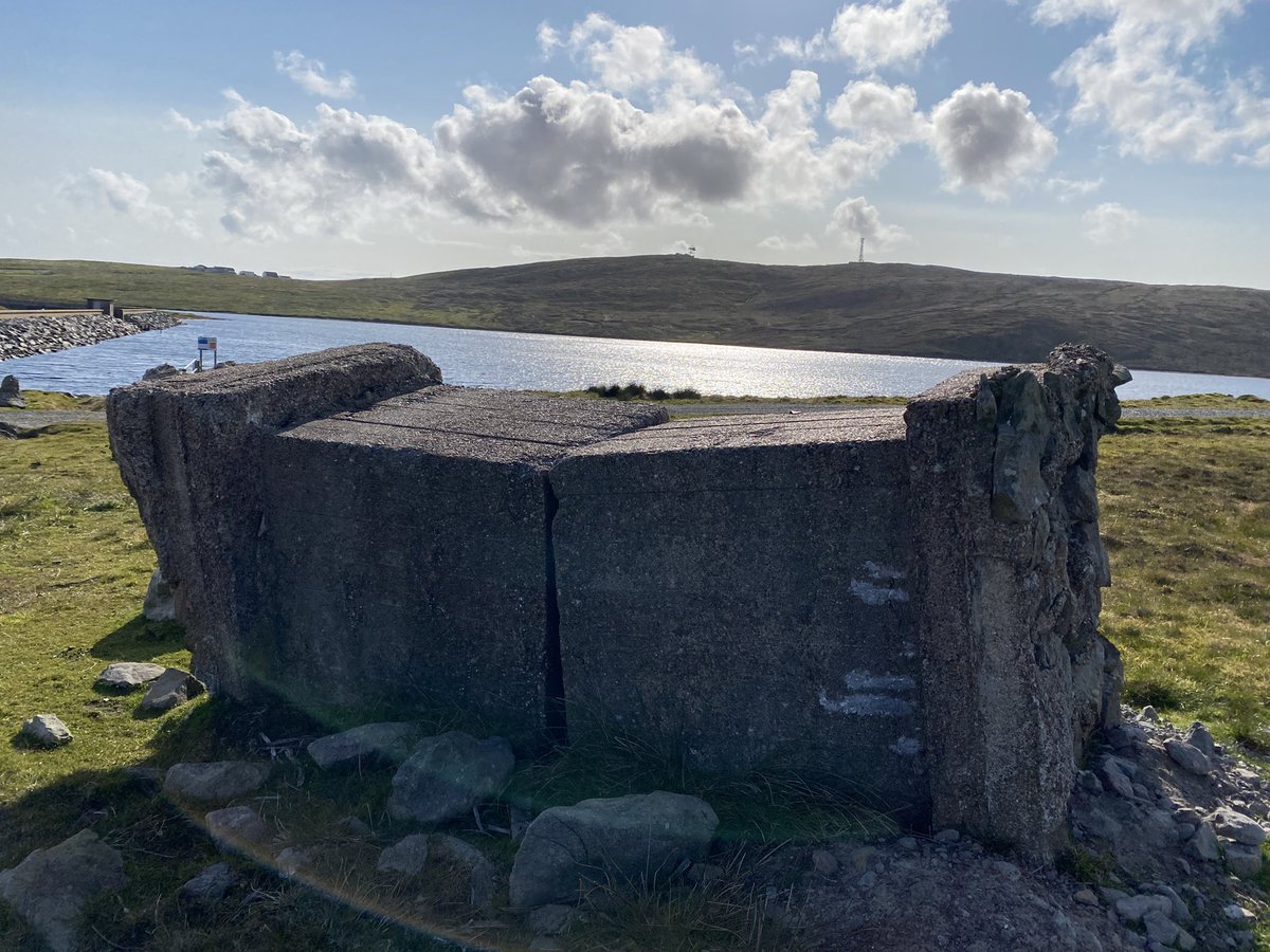 Uprooted tank traps that still protect the perimeter of Lerwick.