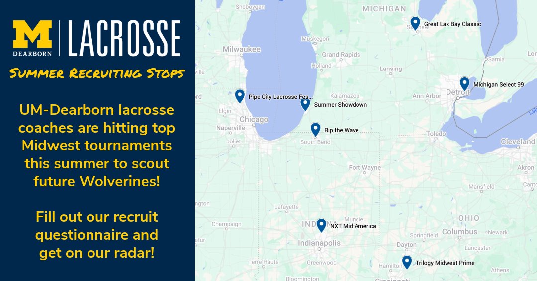 Recruit Questionnaire 🔗 tinyurl.com/yfcnc6k3

#GoBlue #Michigan #Lacrosse #Dearborn #Summer #SummerLacrosse