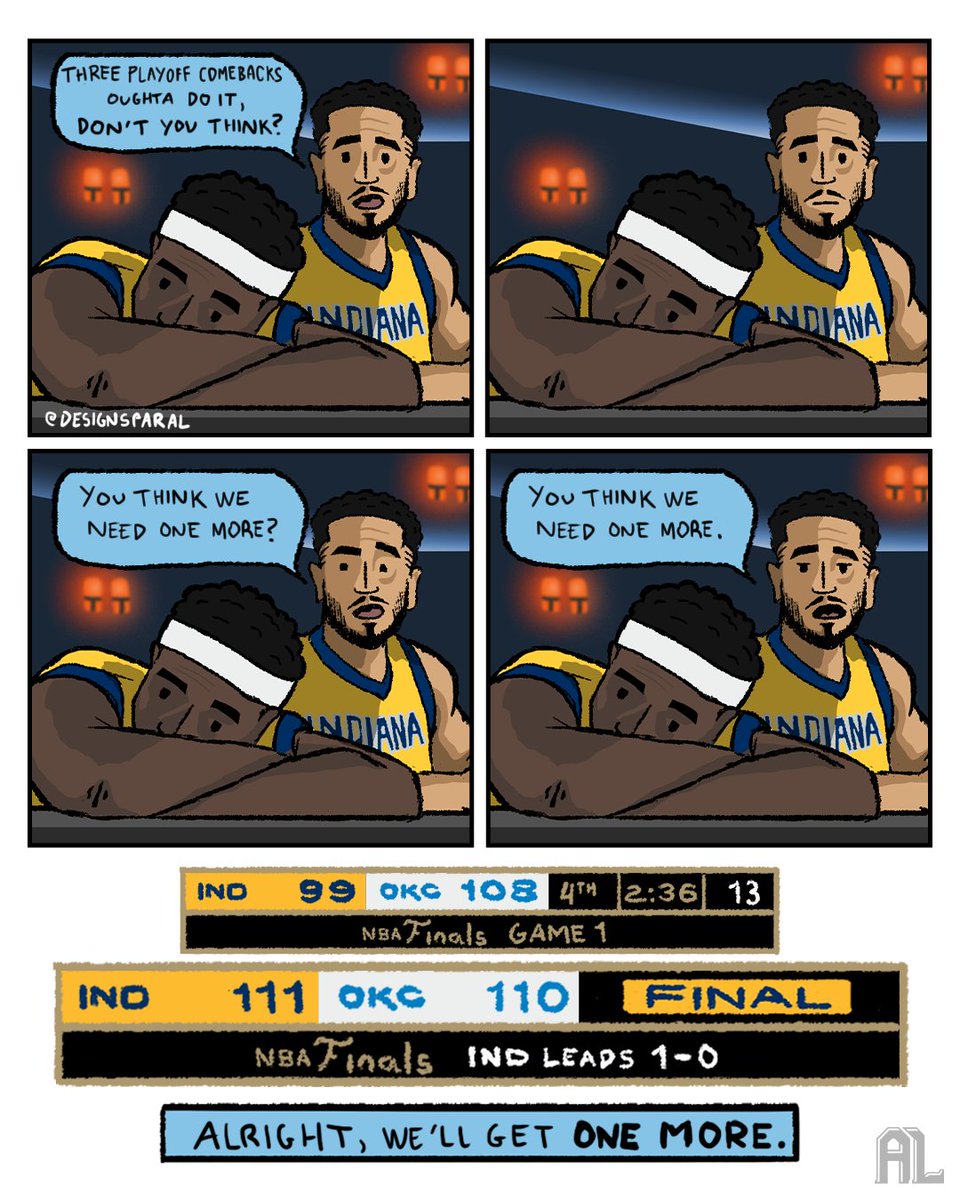 Aidan (@aidanlising) on Twitter photo I drew a comic about the <a href="/Pacers/">Indiana Pacers</a> and how they've been stealing games like Danny Ocean and co. I drew a comic about the <a href="/Pacers/">Indiana Pacers</a> and how they've been stealing games like Danny Ocean and co.